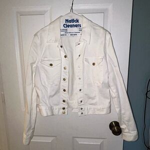 White House Black Market Ivory Jean Jacket